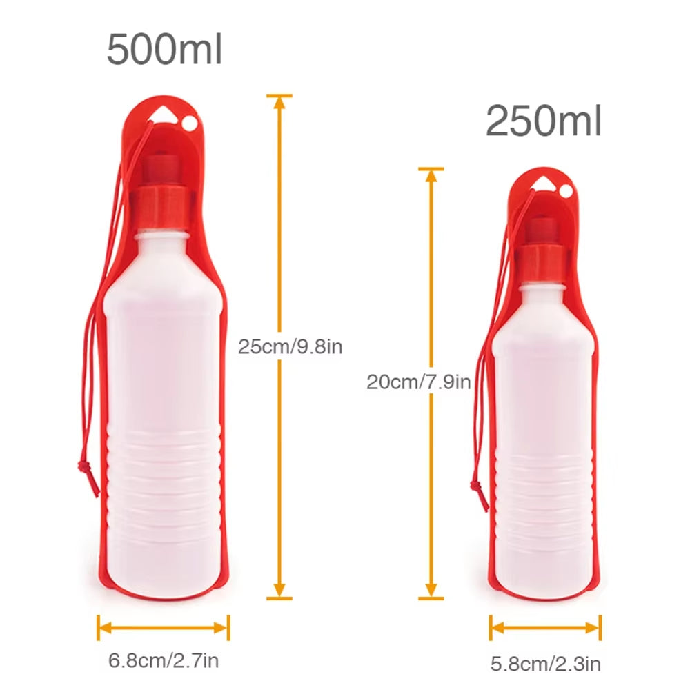 Pet Dog Water Bottle 250Ml 500Ml Plastic Portable Folding Drinker for Pets Outdoor Travel Drinking Water Feeder Bowl Cat Drinker